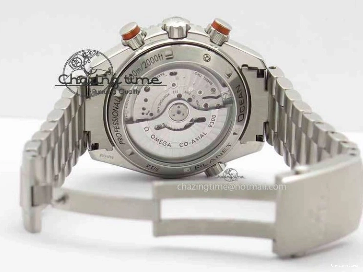 0320 Sophisticated Planet Ocean Master Chronometer Chrono SS OM 1:1 Best Edition Orange On SS Bracelet A 8156